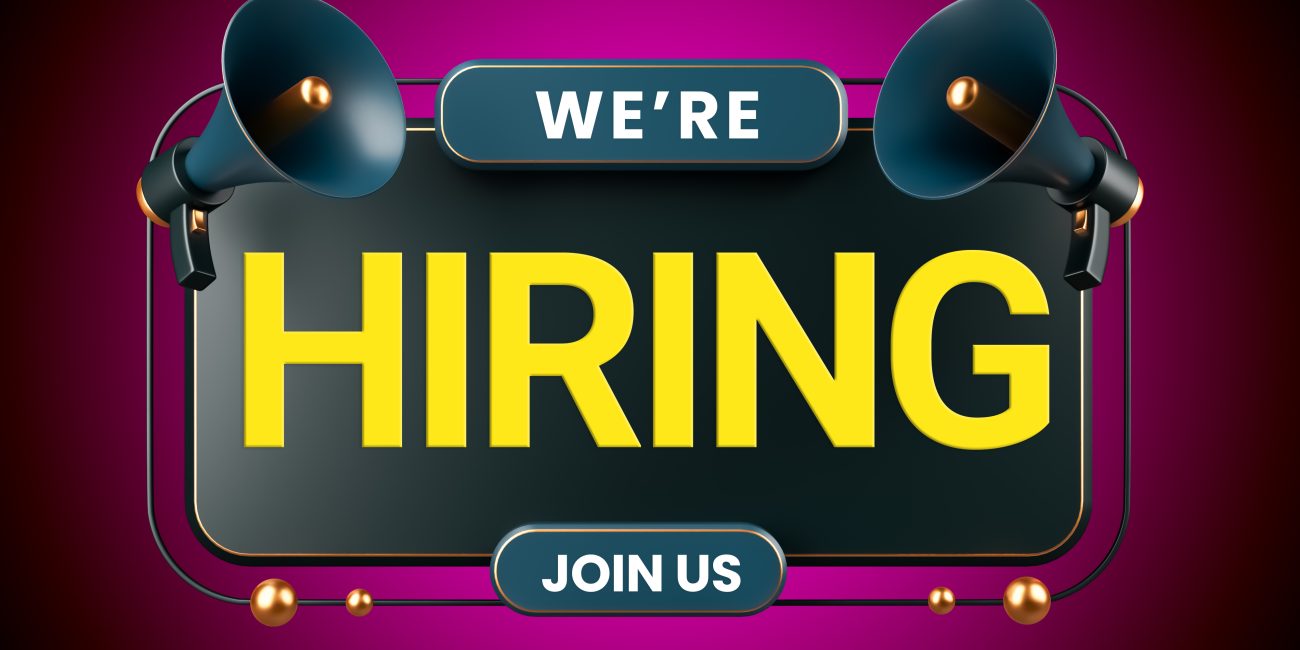 We are hiring banner vacancy announcement with editable text effect